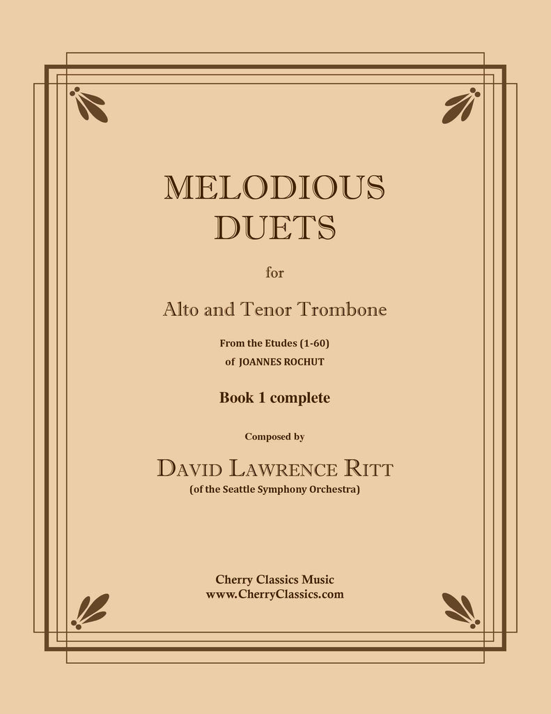 Melodious Duets from Rochut-Bordogni Etudes (1-60) - Book 1 complete for Alto and Tenor Trombone - Cherry Classics Music