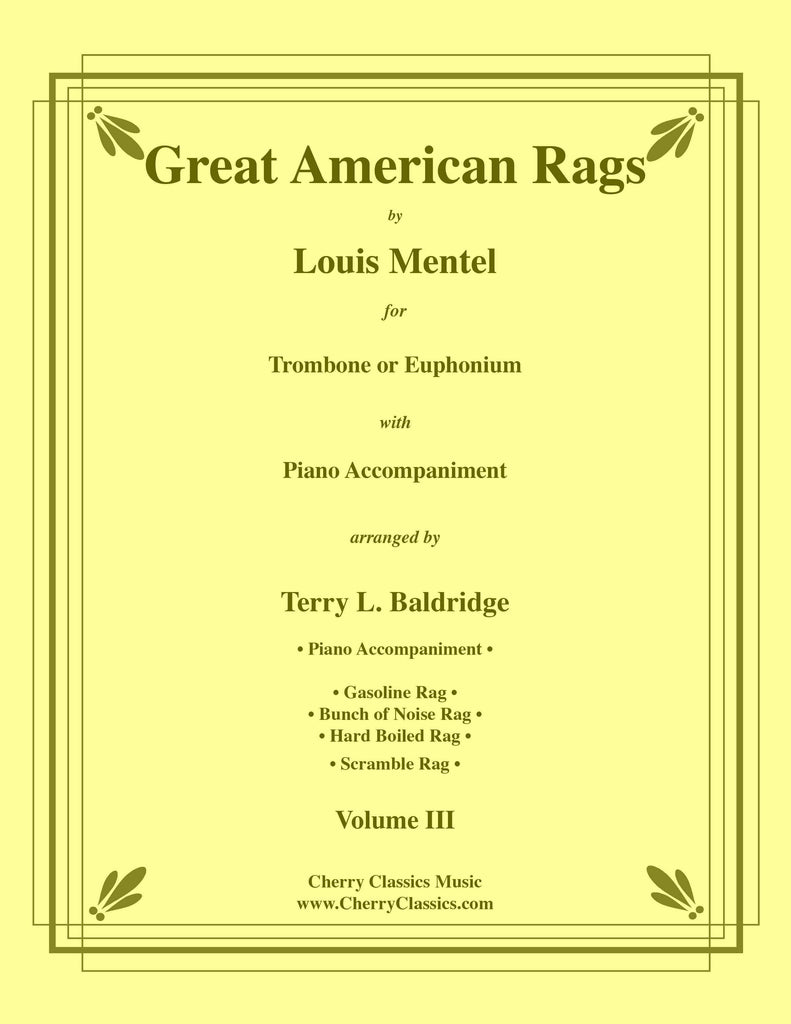 Mentel - Great American Rags for Trombone or Euphonium & Piano, Volume 3