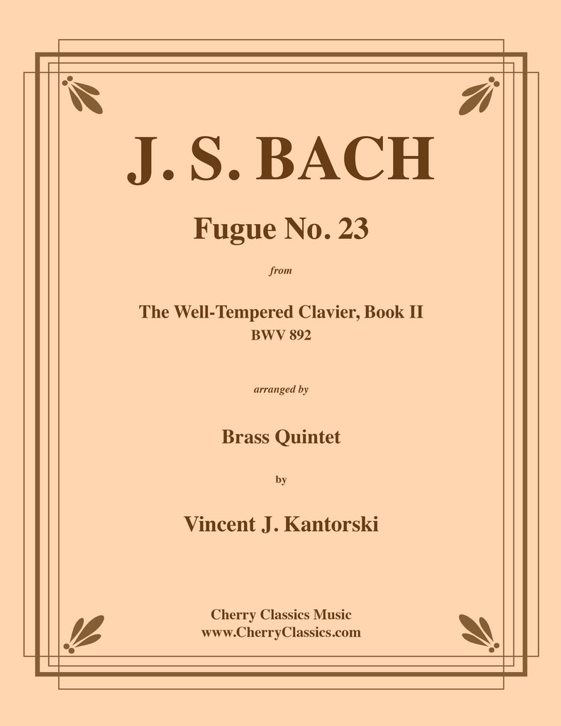 Bach - Fugue No. 23, BWV 892 from The Well-Tempered Clavier, Book II for Brass Quintet