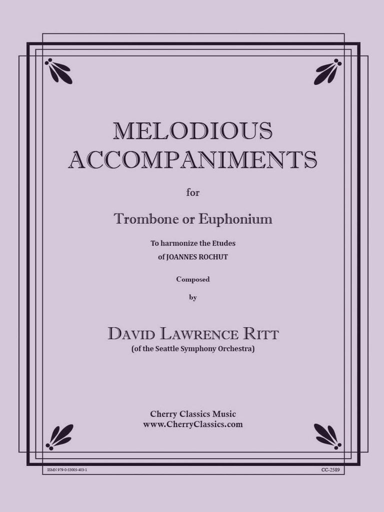 Ritt - Melodious Accompaniments to Rochut Etudes Book 1 for Trombone or Euphonium - Cherry Classics Music