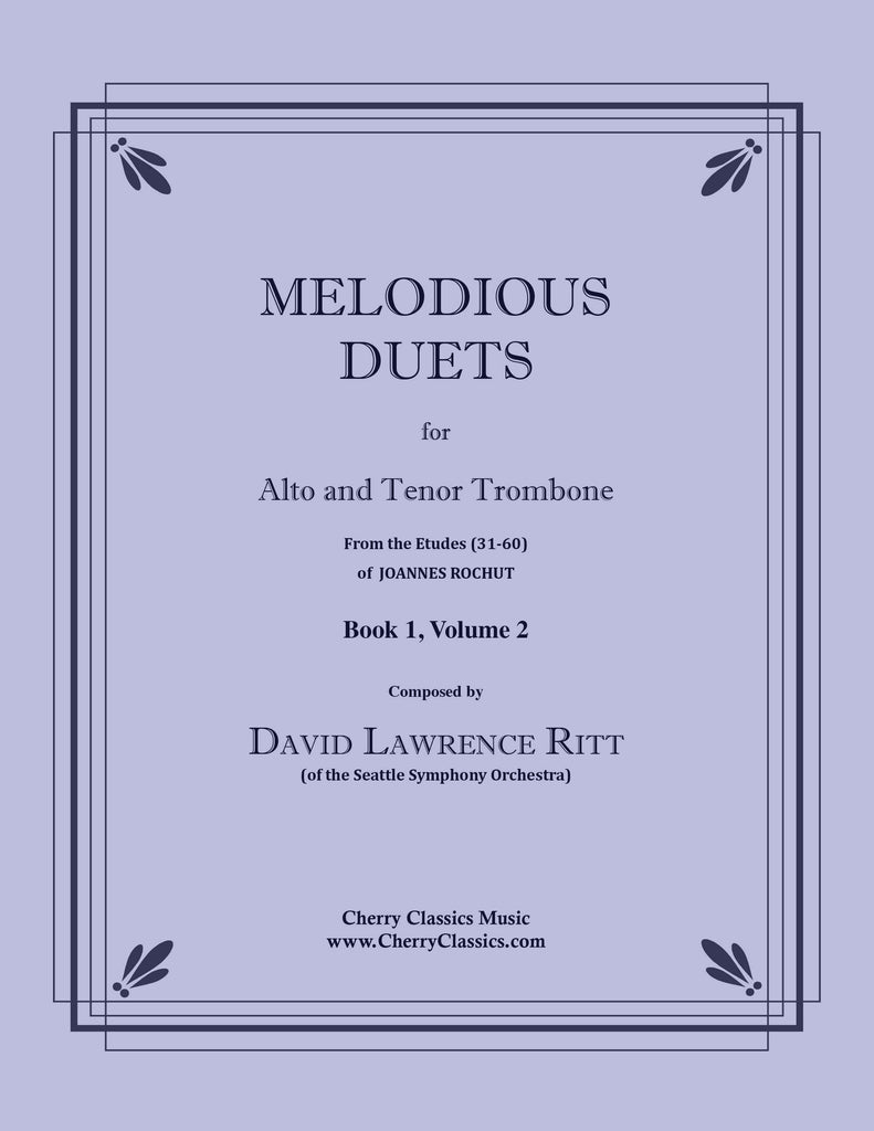 Ritt - Melodious Duets from Rochut-Bordogni Etudes (31-60) - Book 1, Volume 2 for Alto and Tenor Trombone - Cherry Classics Music
