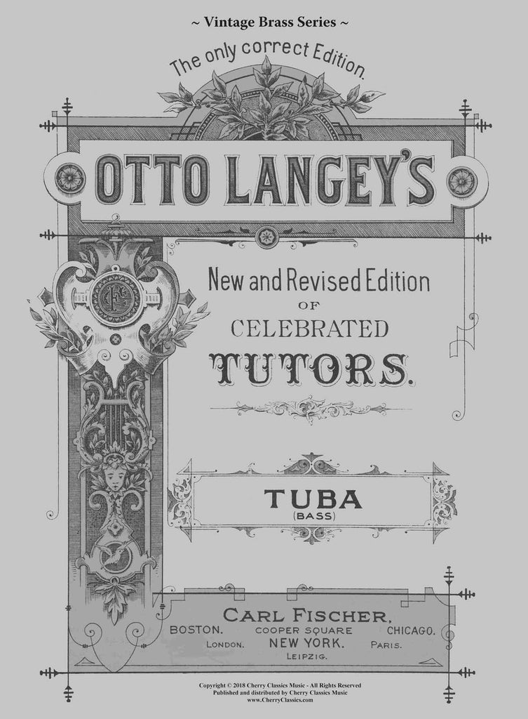 Langey - Celebrated Tutor (Method) for Tuba - Cherry Classics Music